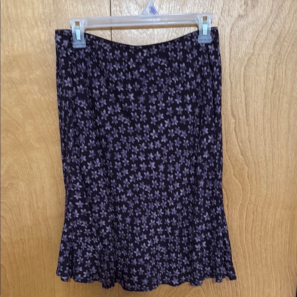 Floral Black Skirt